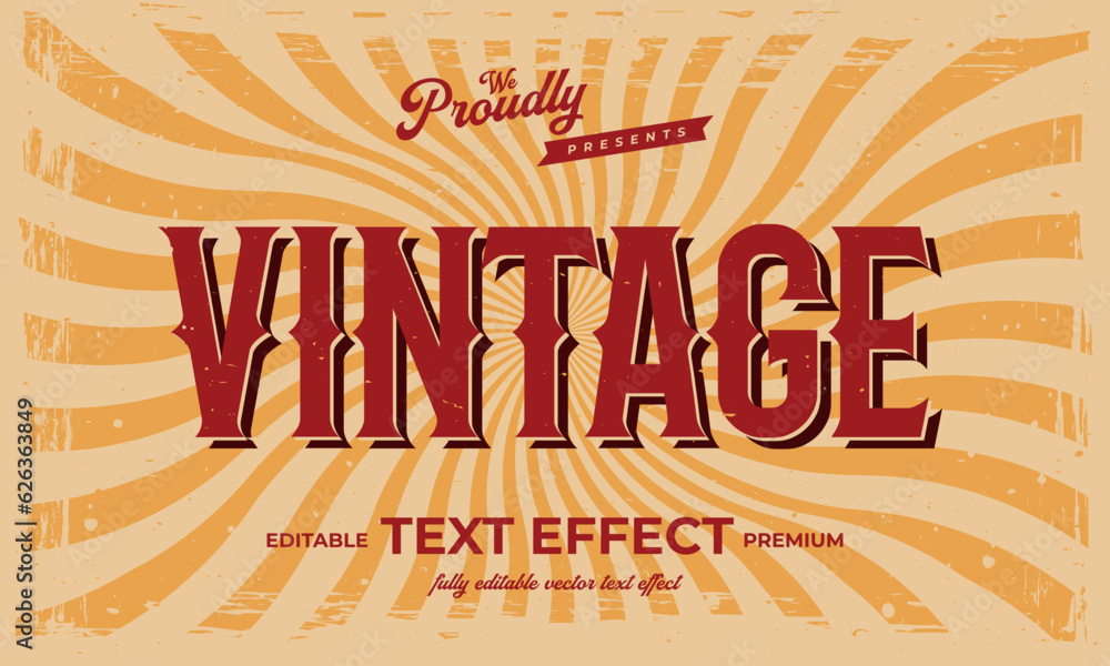 Fototapete vintage retro editable text effect alphabet font typography typeface