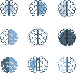 Brain vector set images for logo