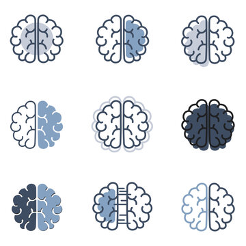 Brain vector set images for logo
