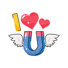 I love you doodle vector outline Sticker. EPS 10 file