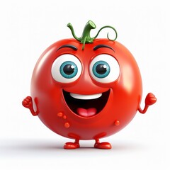 Happy Tomato Cartoon Mascot