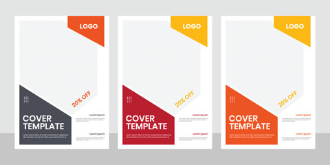 Creative one-fold slide brochure cover flat template, media kit abstract editable annual sheet template, A4 format high-quality corporate brochure proposal layout