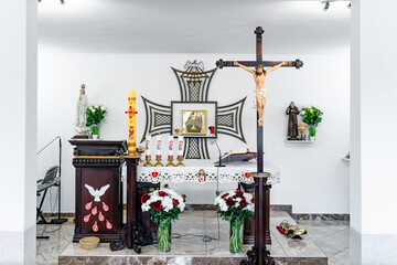 The city of Boyarka, Ukraine, Altar of the Roman Catholic Church in Ukraine. May 27, 2023 The...
