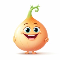Happy Onion Cartoon Mascot