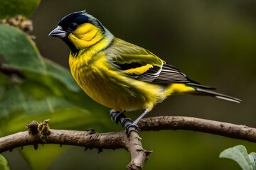 Naklejka premium yellow wagtail on a twig