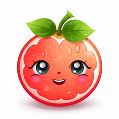 Obraz premium Happy Grapefruit Cartoon Mascot