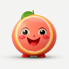 Happy Grapefruit Cartoon Mascot