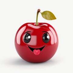 Happy Cherry Cartoon Mascot