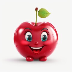 Happy Cherry Cartoon Mascot
