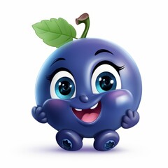 Happy Blueberry Cartoon Mascot