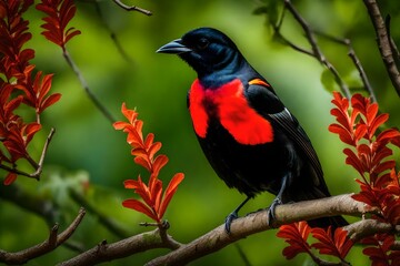 Fototapeta premium red winged blackbird
