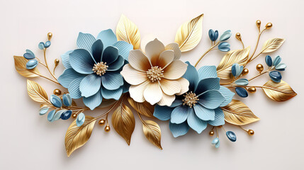 Watercolor floral wedding invitation card design. Generative Ai
