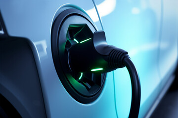 Plug charging electric car