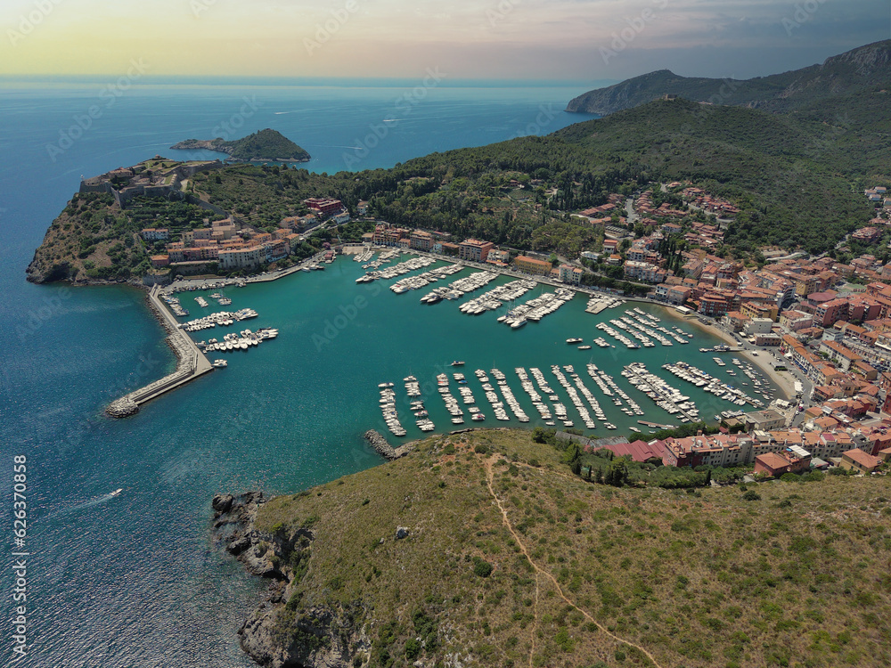 Wall mural extended aerial view of porto ercole tuscany