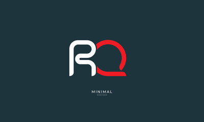 Alphabet letter icon logo RQ