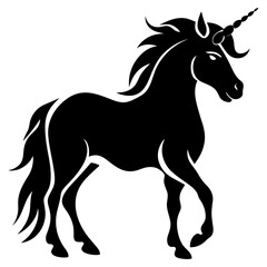 Cute unicorn black silhouette
