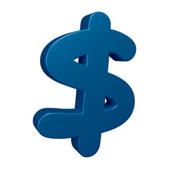 3D blue dollar symbol or icon design