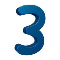 Naklejka premium 3d blue number 3 design for math, business and education concept 