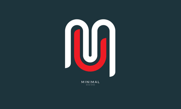 Alphabet letter icon logo MU or UM