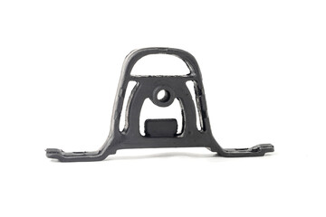 mounting muffler from a car on white