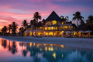 A luxury beachfront resort with private villas overlooking a pristine beach and the endless horizon...