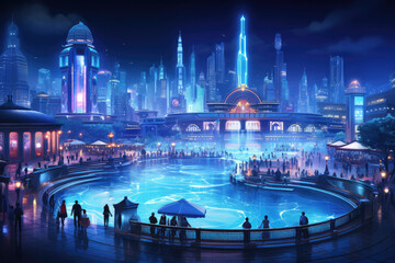 A futuristic spaceport bustling with activity, with spaceships of various shapes and sizes preparing for interstellar journeys, fueling the imagination of a future filled with space travel