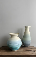 Fototapeta na wymiar Traditional handmade ceramics jug pottery unique shaped vintage