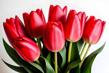 Czerwone tulipany. Generative AI