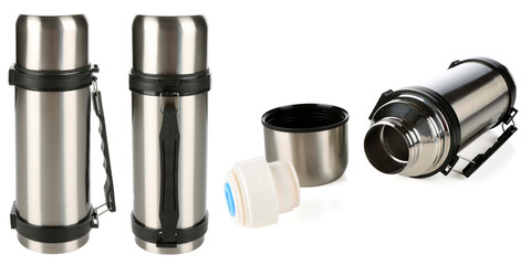 Images of a vacuum flask on a white background