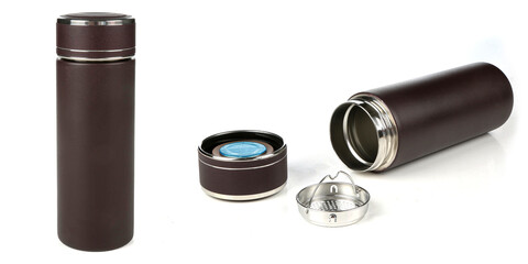 Images of a vacuum flask on a white background