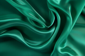 Obraz premium Background of smooth green silk