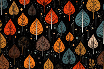 Background colorful autumn leaves, seamless pattern