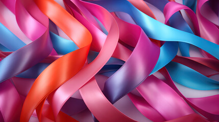 High angle star shaped frame with ribbons. Generative Ai