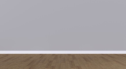 Empty wall with wooden floor. Minimalist background for product presentation, mock up.