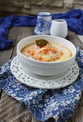  soup with salmon, cream and potatoes