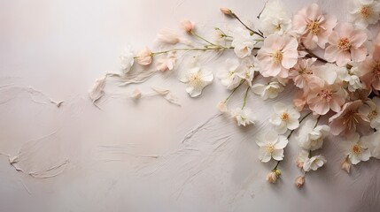  a close up of a bunch of flowers on a wall.  generative ai