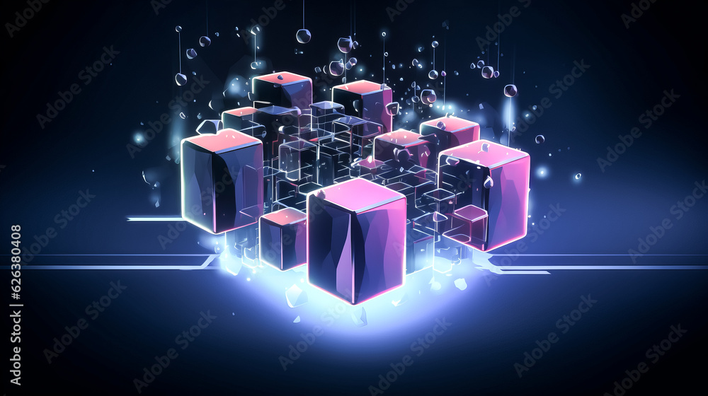 Poster a logo is displayed, highlighting the potential of blockchain technology.