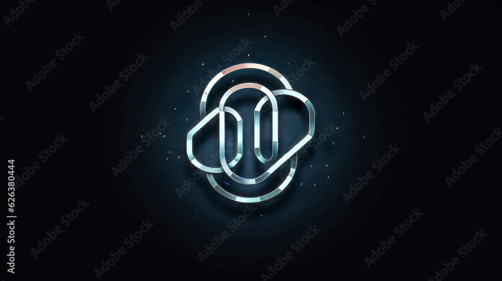 Poster a logo featuring blockchain technology is displayed.