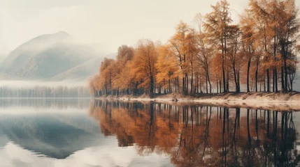  Indian summer mountain landscape reflected in a lake © Franziska
