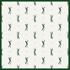 Golf Green and White Golfer Swinging Seamless Pattern Vector Illustration Sports - 626381039