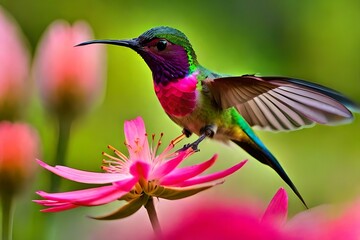 Fototapeta na wymiar hummingbird in flightgenerated by AI technology 