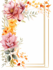 Watercolor floral illustration set on white background, ai generated