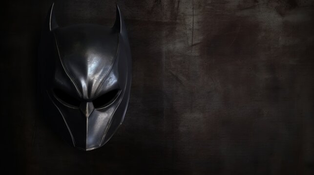 Daring Trailblazer: An Abstract Hero Mask with a Futuristic Background Ventures Beyond