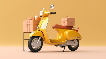 Minimalist Delivery Bike on Light Background. AI generated