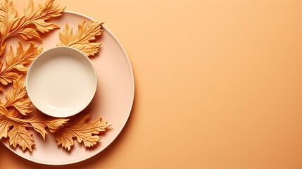 Obraz na płótnie Canvas a plate with a cup and saucer on a table. generative ai
