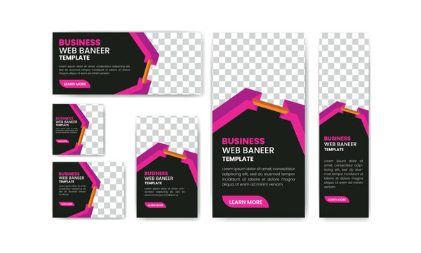 Professional Abstract web banner design template Set, Clean layout cover header background for website design.