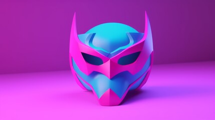 Majestic Guardian: An Abstract Hero Mask with a Regal Background Preserves Heroic Order