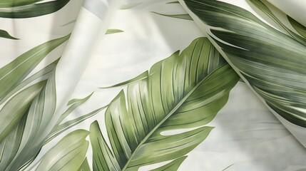  a close up of a green leaf on a white background.  generative ai
