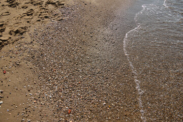 Walking on the shore of the Black Sea. Vacation at the recreation center. Turkey.