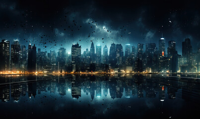 Obraz na płótnie Canvas Urban landscape, background texture night city top view.